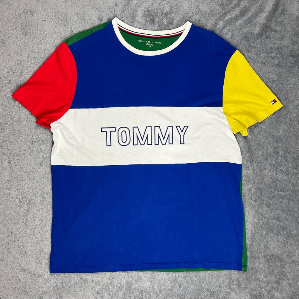Vintage Tommy Hilfiger Colorblock Shirt Mens Large 90s Y2K